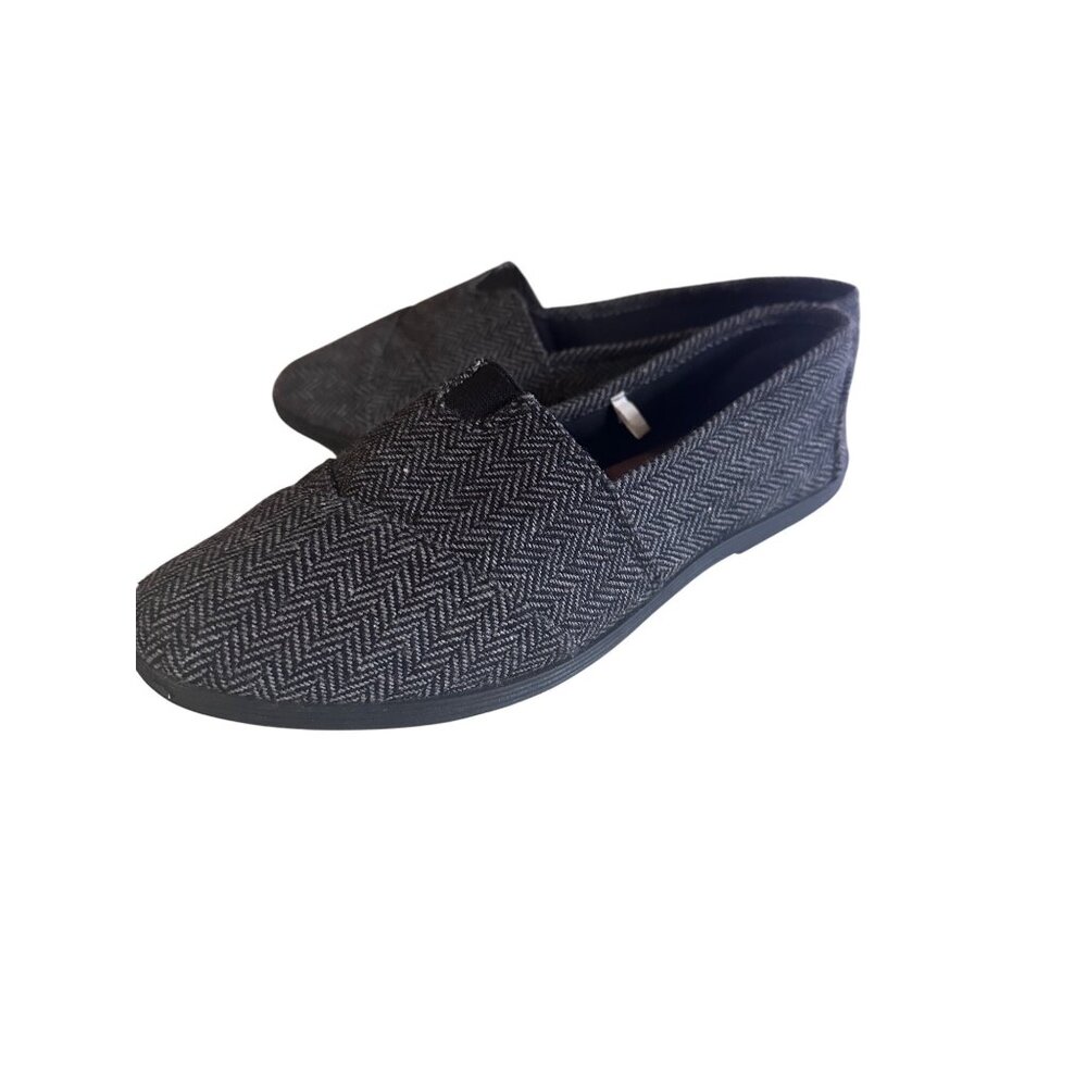 Carolina Bay gray and black herringbone flats loafers size 11